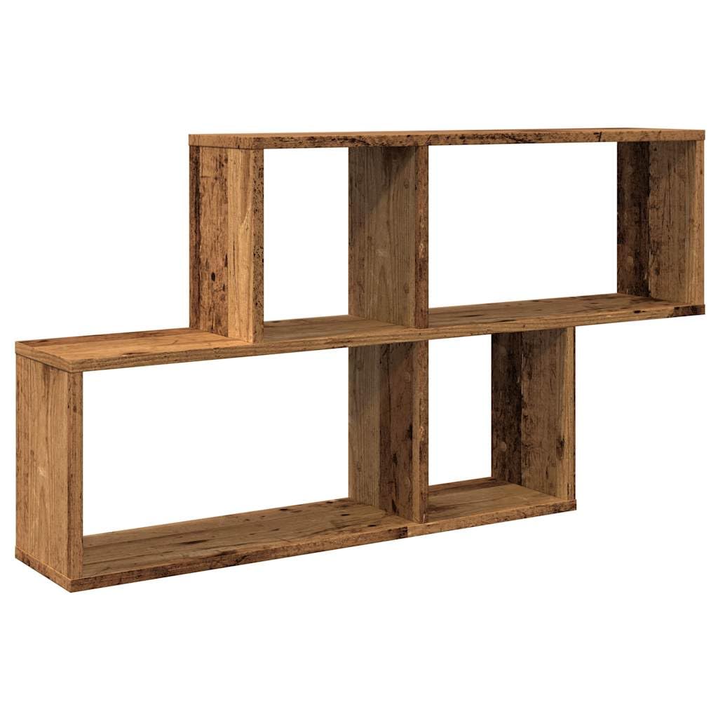 vidaXL Estante de Pared Madera de ingeniería Envejecida 100x18x53 cm, Estante de Cubo de Pared, Estante montado en la Pared, Estante Flotante