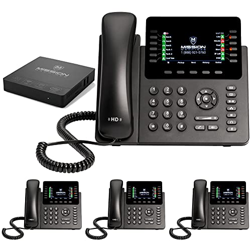 Mission Machines S-100 Business Phone System: Auto Attendant/Voicemail, Cell & Remote Phone Extensions, Call Recording & Mission Machines Phone Service for 2 Months (4 Advanced Phone Bundle)
