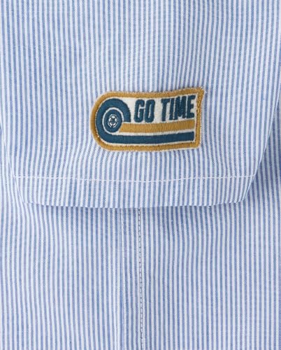 Image of The Children's Place Baby Boys' and Toddler Poplin Short Sleeve Button Down Shirt