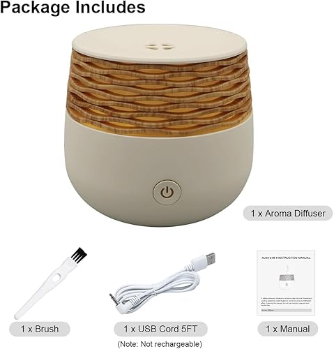 Miniatura 4 de Difusores pequeños de aceite esencial, mini difusor de 1.0 fl oz para aceites esenciales, difusores ultrasónicos de grano de madera, niebla fina,