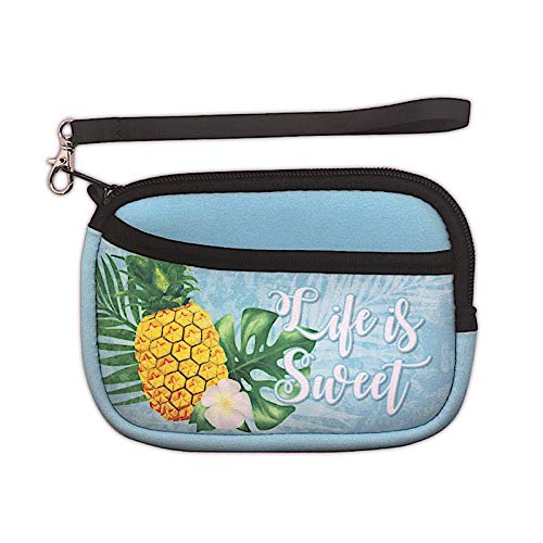 Island Heritage Bolsa de pulso havaiana de neoprene, Life is Sweet, 6-5/8” W x 4-5/8” H X 3/4” D