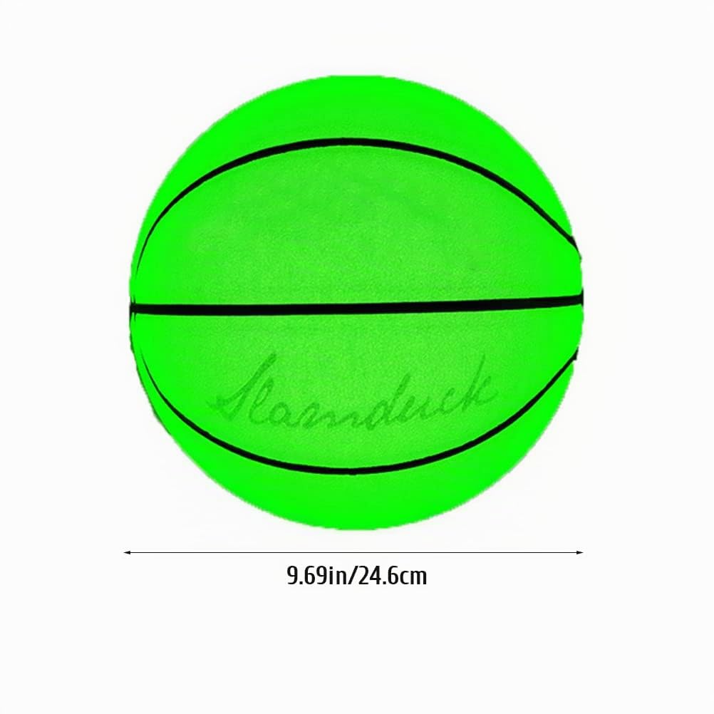 Pallacanestro luminoso al buio, taglia 7, pallacanestro riflettente con tasca a rete, pallacanestro olografico, luminoso per ragazzi e lui