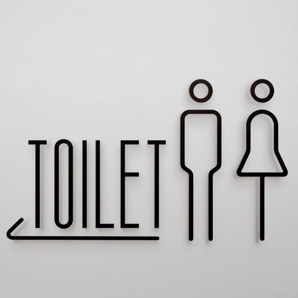 Targa in acrilico con scritta "Toilette Navigation" e etichetta da parete per WC facile da pulire (D)
