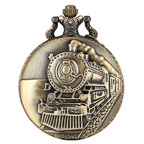Montre gousset Oldschool Train Pocket Watch Vintage Beautiful Classic Pocket Watch Cadeau Cover