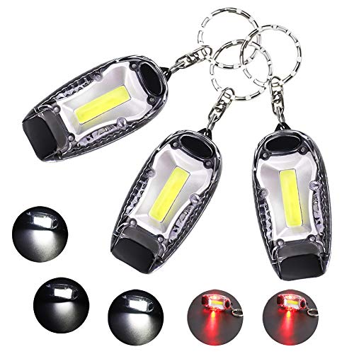 3 Packs LED Keychain Flashlight Mini Key Ring Pocket Light, Small Bright Key