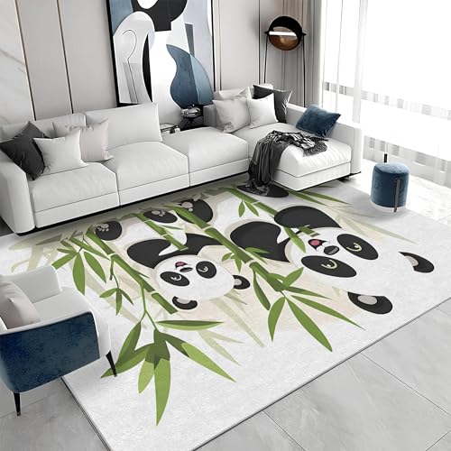カーペット パンダ グリーンブラック 160x160 正方形 動物 カーペット 1畳 洗濯機で洗える 滑らない 絨毯 薄い カシミヤラグ ホットカーペット床暖房対応 じゅうたん 防ダニ おしゃれ オールシーズン S&1132
