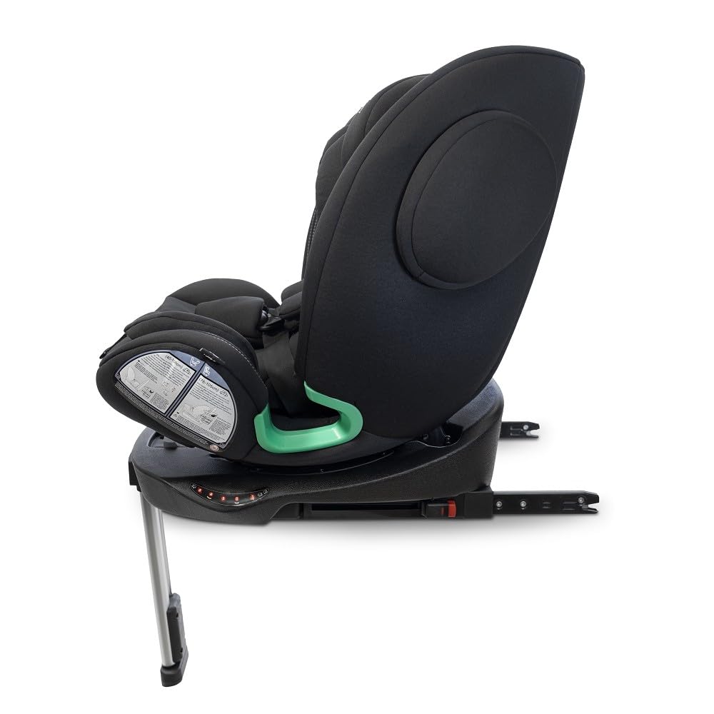 Interbaby Silla Coche Bebé PAX i-Size ISOFIX 360° Grupo 0+1+2+3 (Negro) | Silla auto giratoria 360 reclinable 40-150 cm, reductor recién nacido, protección lateral SPS, pata de apoyo