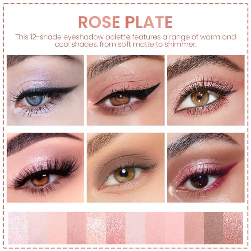 AMY'S DIARY 12-Color Pink Purple Eyeshadow Palette for Versatile Day-to-Night Looks – Blendable, Long-Lasting, and Highly Pigmented. Elevate Your Eye Makeup– Unleash Your Unique Style (07#) - Image 3