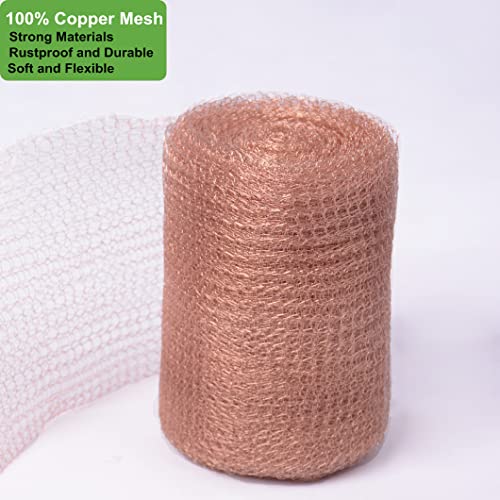 copper mesh rodent control 5 in x 32 ft pure copper wire mesh rustproof copper mesh roll double layer rodent mesh barrier for hole blocking