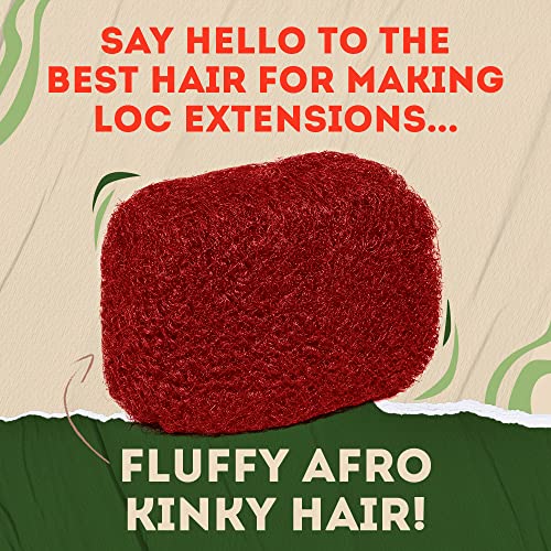 Locsanity Afro Kinky 100% Bulk Natural Human Hair - Braiding Hair for Dreadlocks, Loc Repair, Dreadlock Extensions, Twists, Braids - 16 Inches Long, 1 Oz