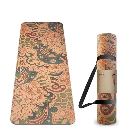 Premium Non Toxic Cork Yoga Mat with Storage Bag & Strap - 4MM Thick | Eco-Friendly, Non-Slip, & Sweat Resistant | Natural, Eco Friendly & Odor Free | Undisputable Earth Grip I No Plastic | Advanced Users 4mm | Exercise Yoga Mat for Men & Women I True Sustainability | (Semi Colored Mandala)
