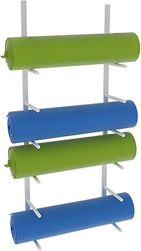 CIRCIR Yoga Mat Storage Rack 6-Tier, Wall Mount Foam Roller Holder Wrought Iron for Home Gym Studio