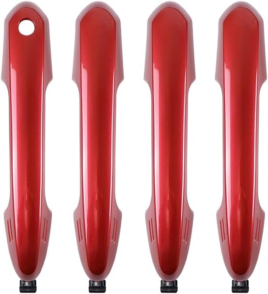 Red 1 Lot Exterior Door Handle Compatible with Toyota RAV4 Highlander Sienna 2019-2024 Without Keyless Entry