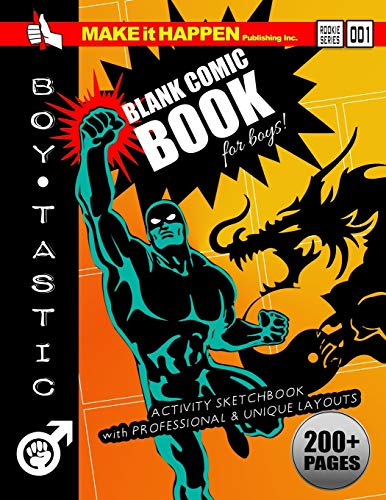 Blank Comic Book for Boys: Activity Sketchbook with Professional & Unique Layouts (Blank Comics for Kids to Write In, Band 1)