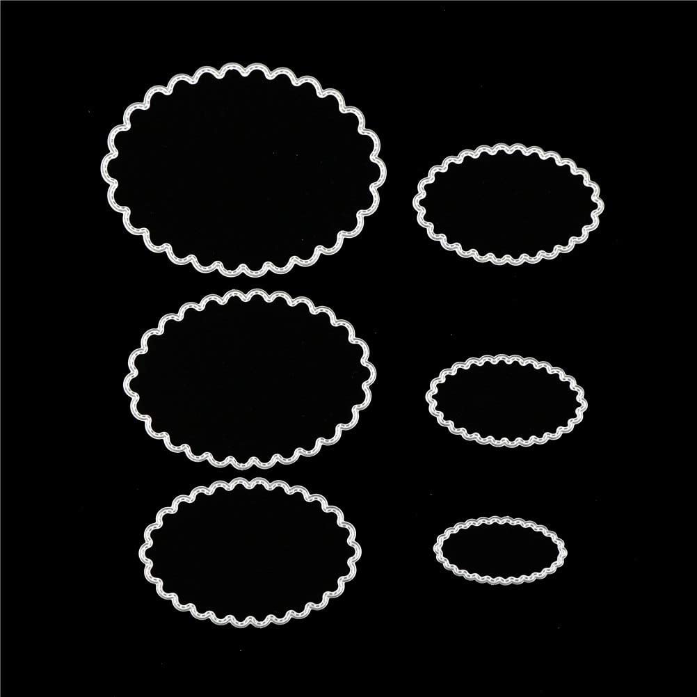 Letmefun - Juego de 6 Troqueles de Corte de Metal con Forma de círculo Ovalado
