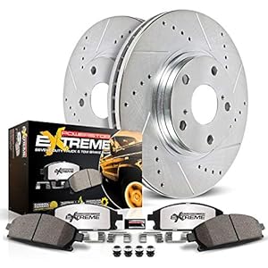 Power Stop K6562-36 Rear Z36 Truck & Tow Brake Kit, Carbon Fiber Ceramic Brake Pads and Drilled and Slotted Brake Rotors For Escalade Chevy Silverado 1500 Suburban Tahoe GMC Sierra 1500 Yukon 6 Lug
