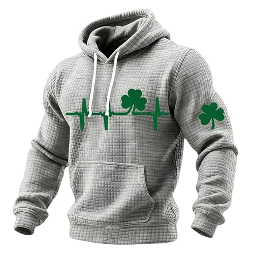 Sudadera de hombre gris talla S con estampado de cuadros casual para deporte