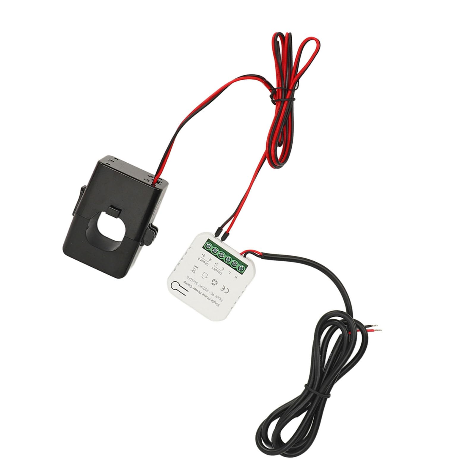 Monitor de energía inteligente WiFi con transformador de corriente 300ACT, pinza amperimétrica de monitoreo de potencia monofásico KWh, 90-250VAC