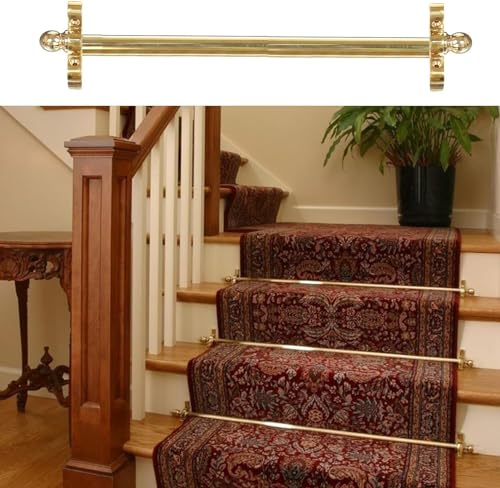 Varillas para alfombras de escalera que sujetan sus corredores con elegancia de latón
