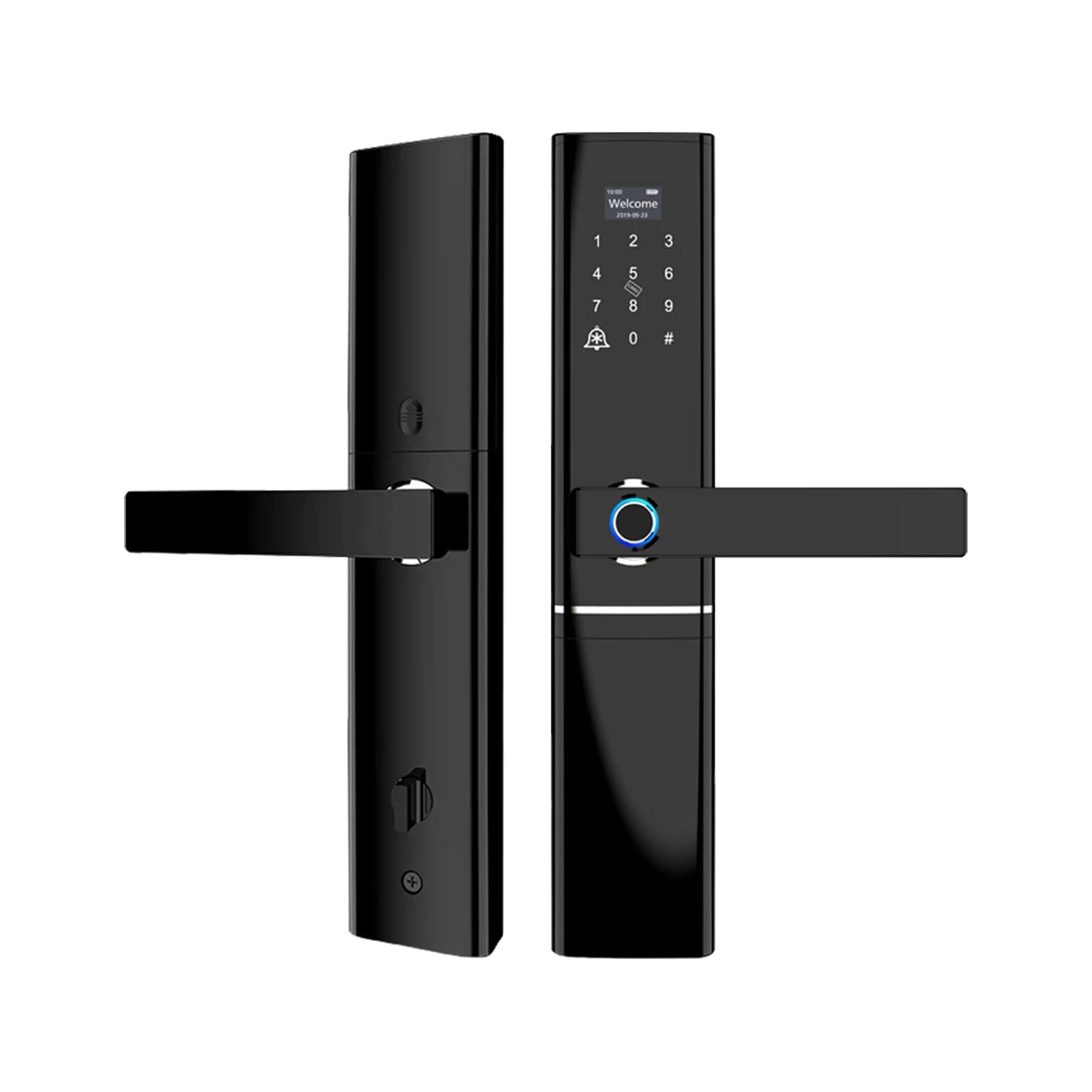 CVFRDD Smart Door Knob, Tuya App Electronic Intelligent Waterproof Biometric Fingerprint Smart Door Lock with for Home in Zinc Alloy Keyless Entry Door Handle