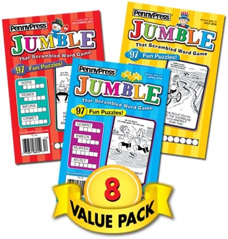 Jumble® That Scrambled Word Game Puzzle Book – 8 Pack