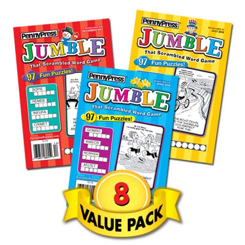 Jumble® That Scrambled Word Game Puzzle Book – 8 Pack #TOP2