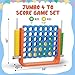 Nyeekoy Unihex 3.6FT Tall Oversized Jumbo 4-to-Score Giant Game Set for Kids Adult Family Party Fun,4 in A Row Connect Game for Yard Indoor Outdoor Backyard (Blue)
