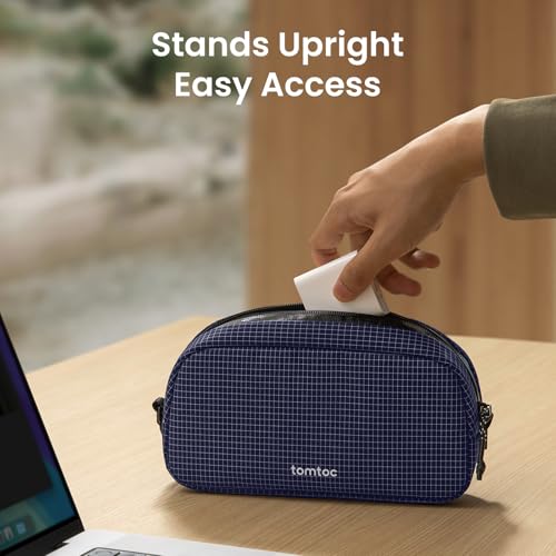 Image of tomtoc Electronics Organizer Travel Case Performance, Water Resistant Bag Cable Tech Pouch Accessories, Carry Storage for Cord, Phone, Cables, Airpods, USB Flash Drive, Daily Items