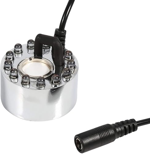 Miniatura 14 de Fuente de agua de aluminio, atomizador, atomizador, mini máquina de niebla con 12 luces LED que cambian de color (#1) #1,#3