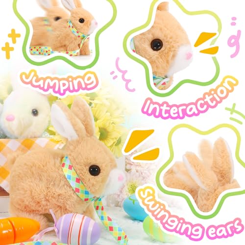 Tagitary Easter Plush Bunny Toys Electronic Bunny Toy with Sounds,Wiggling Ears,Hopping,Twitching Mouth and Nose,Interactive Rabbit Toy for Kids with Leash,Easter Birthday Gift for Toddlers by Tagitary - Image 4