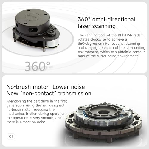 Image of Yahboom Silan Lidar Sensor ROS Robot TOF Range Navigation 3D Scanner Laser Measurement Tool RPLIDAR A1 C1 (A1 UP VER)