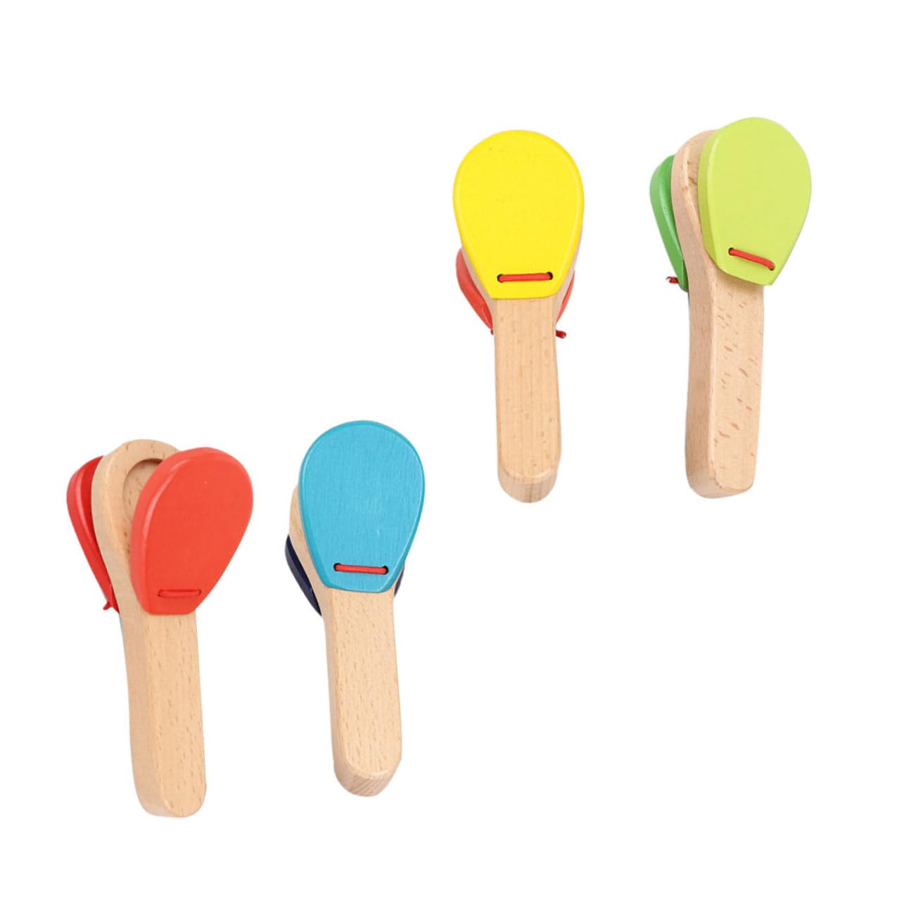BESPORTBLE 4pcs Castanets Early Educational Percussion Instruments for Boys and Stimulates Sensory Development and Music Appreciation for Preschool and Kindergarten