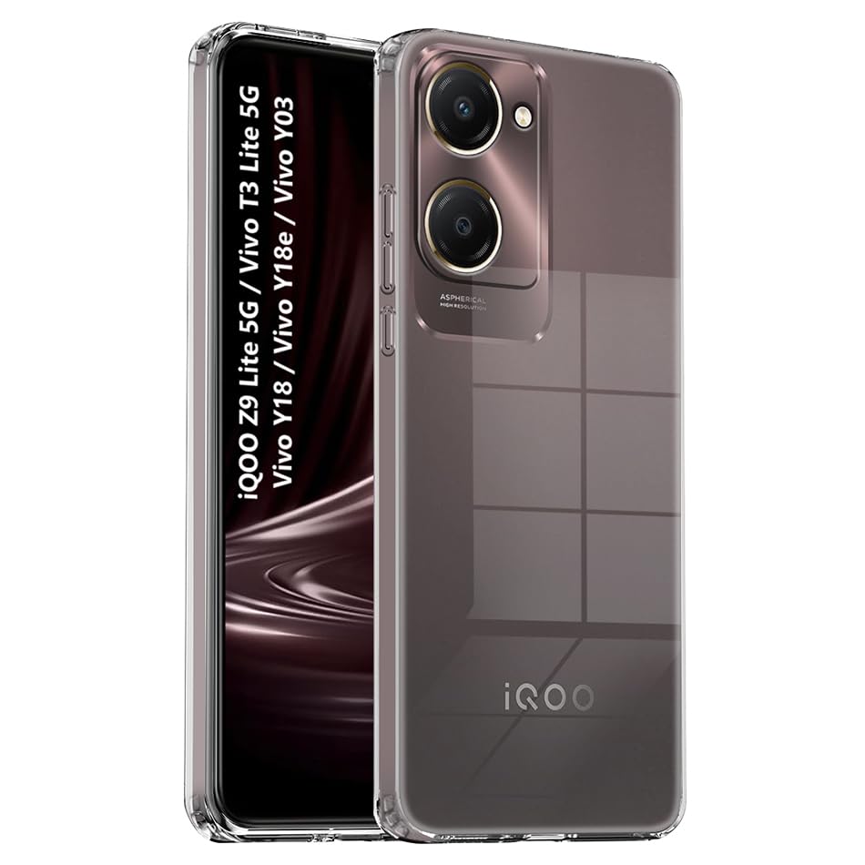 Fashionury Shockproof Crystar Clear Back Case Cover for iQOO Z9 Lite 5G / Vivo Y18 / Vivo Y03 / Vivo Y18e / Vivo T3 Lite 5G | Transparent Back Cover | Raised Bumps for Camera & Screen Protection | (B0D451C7NR) Amazon Price History, Amazon Price Tracker