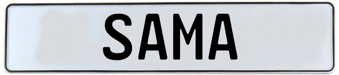 Vintage Parts 748560 White Stamped Aluminum Street Sign Mancave Wall Art (Sama), 1 Pack