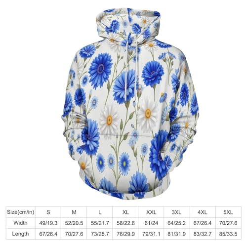 Sweat à capuche imprimé fleurs aquarelle 3D unisexe pour automne et hiver - 6