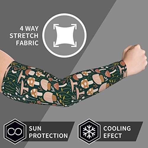 Acdadrt Woodland Mushroom Meadow Uv Sun Protection Cooling Arm Sleeves For Men & Women Youth，Compression Athletic & Sports Sleeve For Football Running Basketball Baseball Golf 3 One Size #TOP5