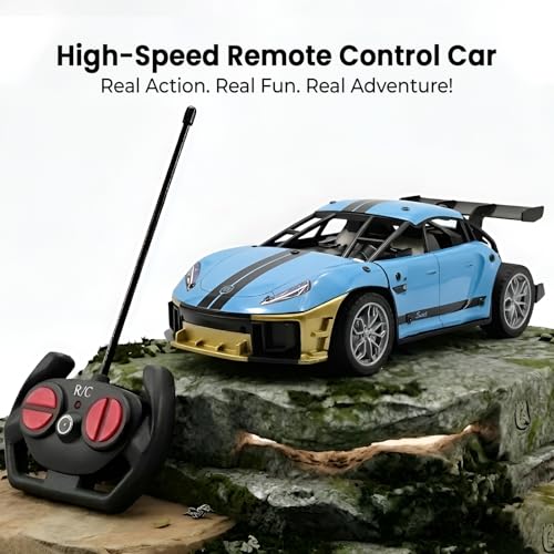 Image of WireScorts Die Cast Racing Car for Kids, Rechargeable RC Car for Kids with Light, High Speed RC Car for Boys, Metal Die Cast Racing Car for Boys with Light, Pack of 1, Multi Color