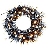 [Amazon限定ブランド]KOZATO LEDイルミネーションライト クリスマスライト ストレートタイプ 100球 10m メモリー機能 防雨 連結可 記憶 コントローラ付 (ブラックコード, シャンパンゴールド/ホワイト)