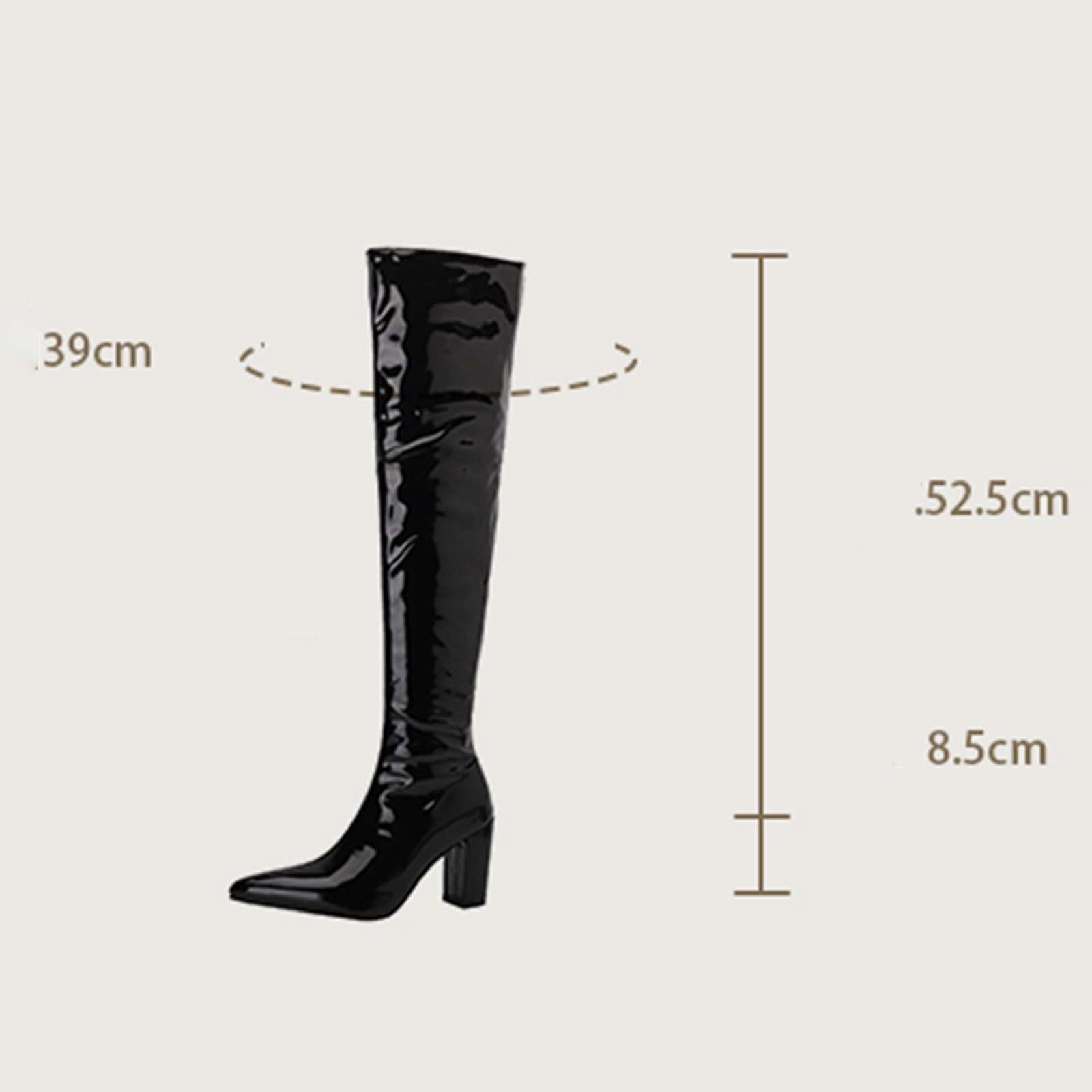 Kozaki za Kolano Damskie Czarne Czerwone Białe Lakierowane na Słupku w Szpic Sexy Muszkieterki Długie Kozaki Gogo Boots Impreza Clubbing Moda Zimowa