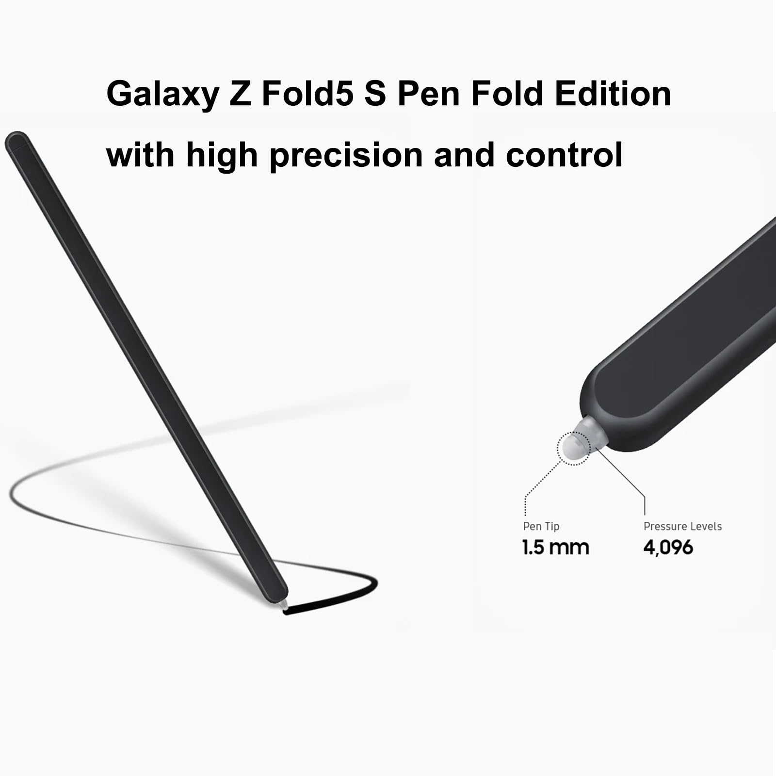 Stylet Remplacement S Pen Pour Galaxy Z Fold 6/5/4/3 - Pointe Fine 1,5mm - Sans Bluetooth - Avec Emplacement