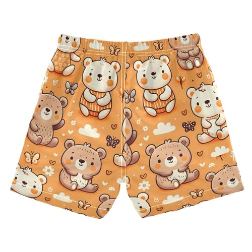 senya Cute Doodle Bears Boys Swim Trunks Toddler Shorts Swimwear Boardshorts2
