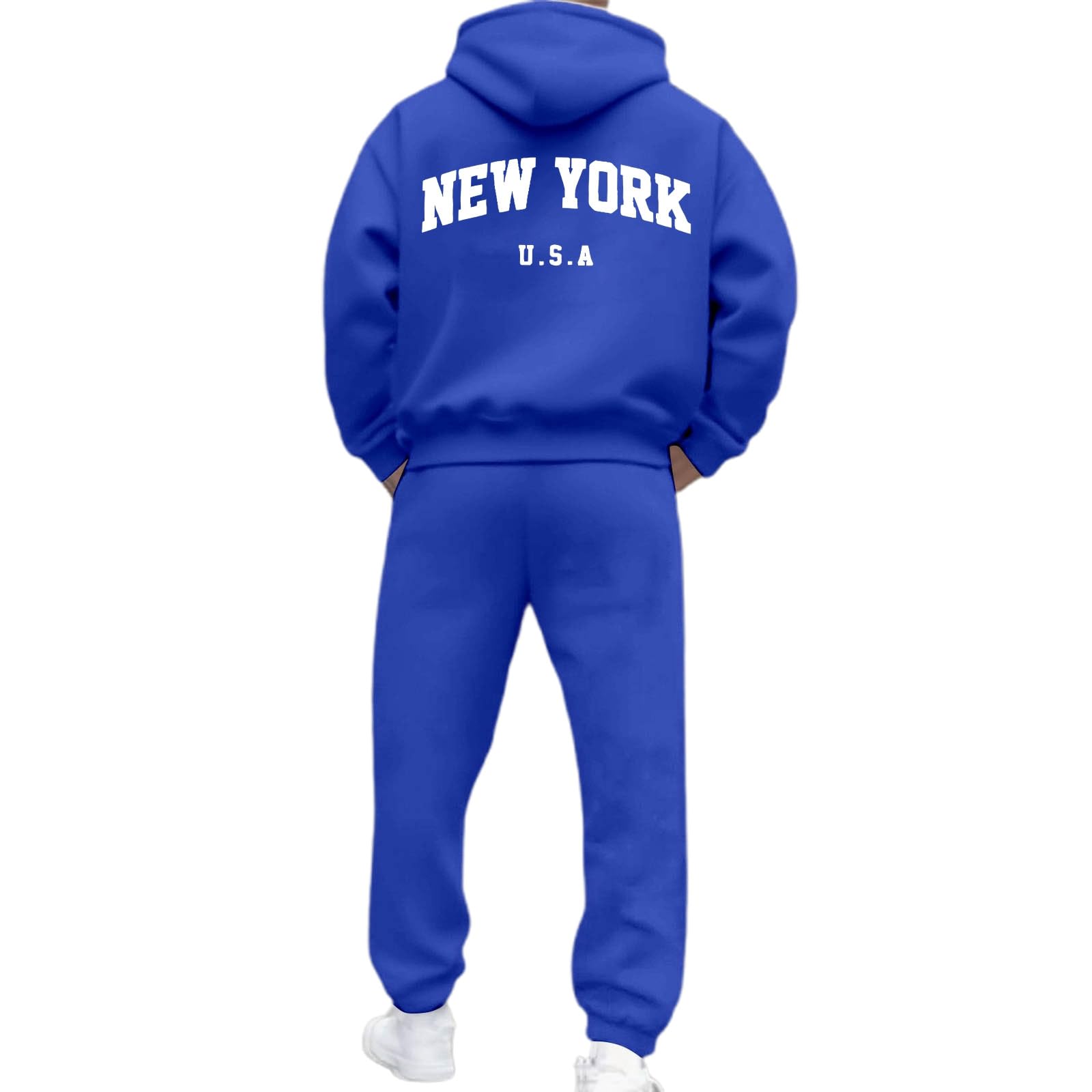 Tuta Uomo Completa Cotone Tute da Ginnastica, Felpa con Cappuccio Due Pezzi Felpe E Pantaloni Tuta Set Abbigliamento Sportiva Complete Completo Sportivo Uomo Tute da Casa Jogging con Elastico in Vita