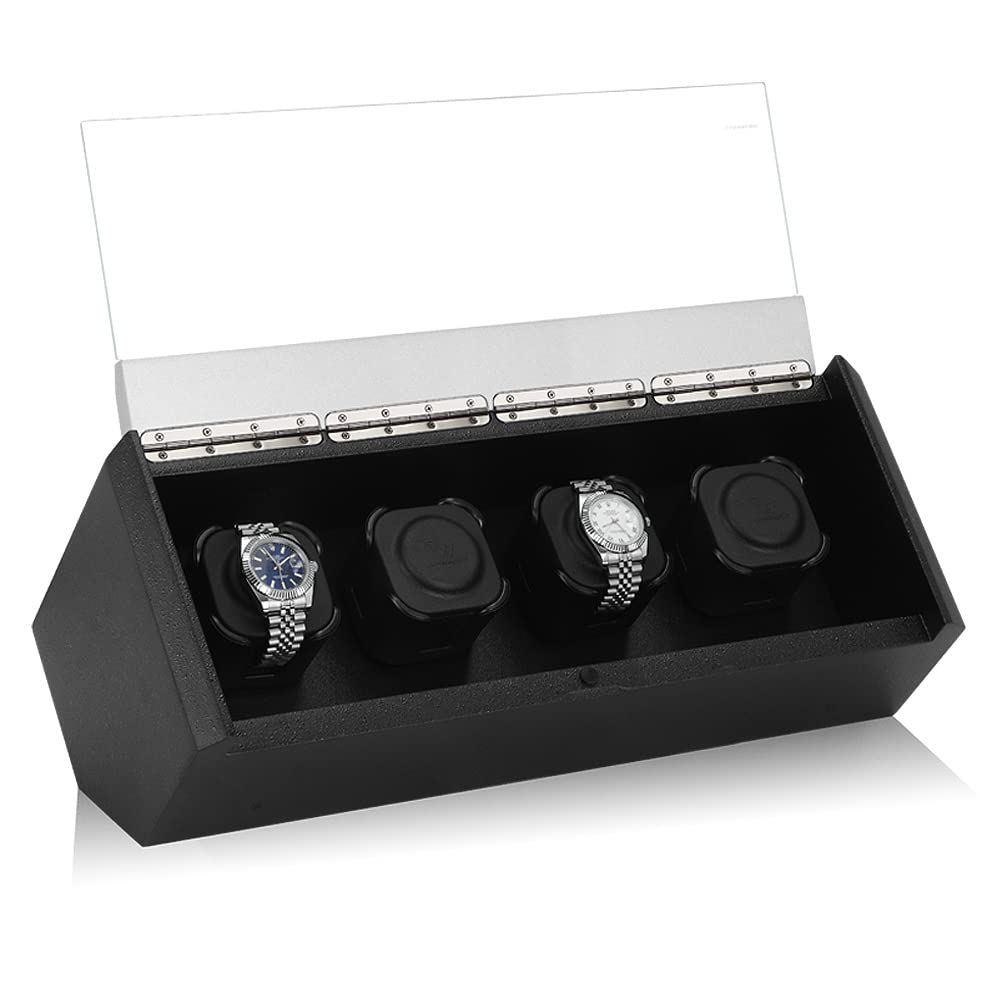 Uhrenbeweger Carat für 4 Uhren Watch Winder for 4 Watches Black