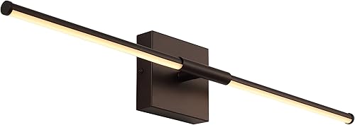 JONATHAN Y JYL7022D Makena - Aplique de pared de metal moderno con LED regulable de 28 pulgadas, contemporáneo, minimalista, 3000 K, 10 W, entrada,