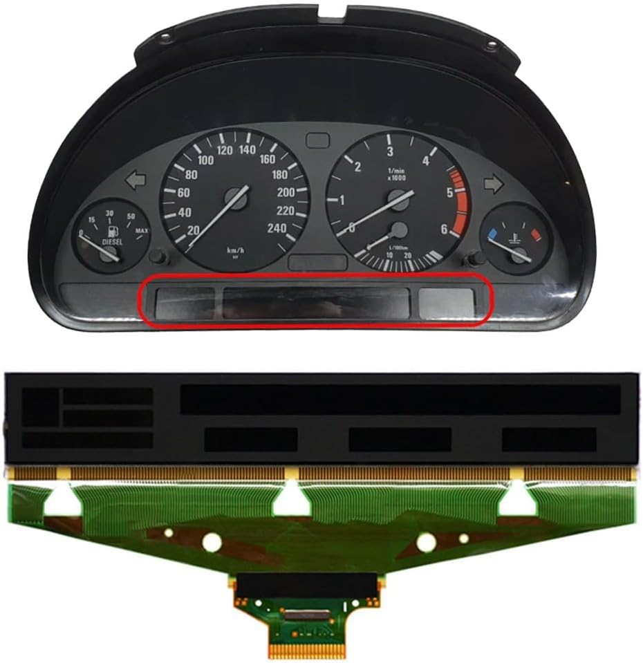 E39 E38 E53 Instrument Cluster Replacement LCD Display for -Series 7-Series For X5 (OEM 3231842/3231952), 12V Black Dashboard Gauge Panel