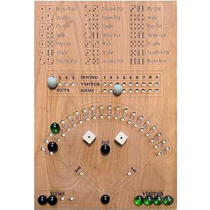 Baseball Dice Board Game Wood, Wooden Baseball Board Game with Dice Marbles for Kids Adults, Fun Double Battle Table Game