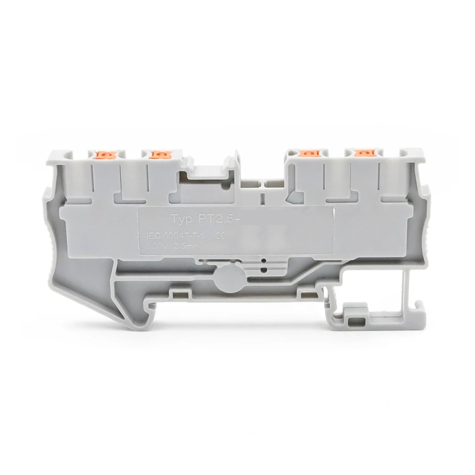 50 Stück 4-Draht-DIN-Schienenklemmenblock, 2,5 mm², Federklemme, kompakter industrieller elektrischer Steckverbinder(PT-2.5-QUATTRO-BLUE)