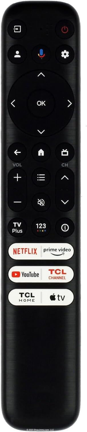 TCL RC813 Replacement Remote for All TCL Android/Google TVs, Compatible with Q/S/FHD/UHD/QLED Series Without Voice Command