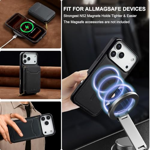 Étui iPhone 14 Pro Max portefeuille magnétique amovible cuir rouge à rabat - 3