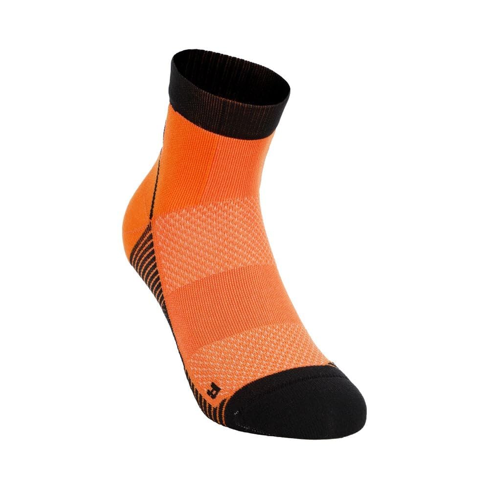 The North Face Unisex Trail Run Quarter Socks, Vivid Flame/Tnf Black, XS